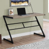 HomeRoots 30 in. Dark Taupe MDF & Black Metal Computer Desk