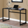 HomeRoots 30 in. Metal & Black Tempered Glass Computer Desk