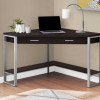 HomeRoots 30 in. Cappuccino Particle Board & Silver Metal Computer Desk