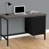 HomeRoots 30 in. Black Particle Board & Grey Metal Computer Desk