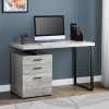 HomeRoots 30 in. Grey Reclaimed Wood Particle Board & Black Metal Computer Desk