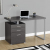 HomeRoots 30 in. Grey Particle Board & Silver Metal Computer Desk