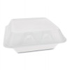Pactiv 8 in. 3 Compartment Foam Hinged Smartlock Medium White - Case of 150