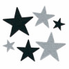 DDI 1907906 Glittered Foil Star Cutouts - Assorted Black & Silver Case of 12