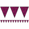Beistle Company Zebra Print Pennant Banner - Pack of 12