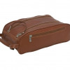 Piel Leather Double Compartment Shoe Bag - Saddle