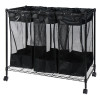 Oceanstar Triple Storage Organizer & Laundry Sorter, Black