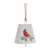 Metal Cardinal Bird Bell Ornament (Set of 2)