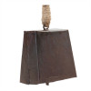 Bronze Metal Bell Ornament with Jute Rope Hanger (Set of 4)