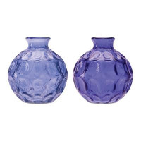 Blue Bubble Glass Bud Vase (Set of 2)