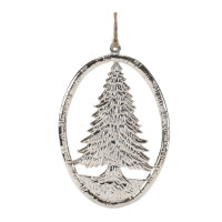 Etched Metal Pine Tree Ornament (Set of 12)