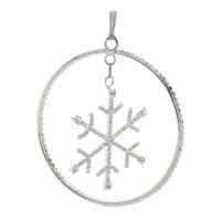 Jeweled Metal Hanging Snowflake Ornament (Set of 12)