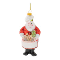 Glass Baking Santa Ornament (Set of 6)