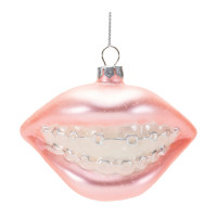 Glass Smile with Braces Ornament (Set of 12)