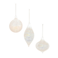 Iridescent Cloudy Glass Ornament (Set of 6)