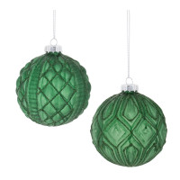 Glitter Frosted Glass Ball Ornament (Set of 12)