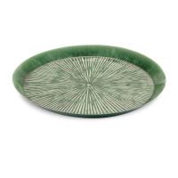 Round Etched Metal Tray 13.5"D