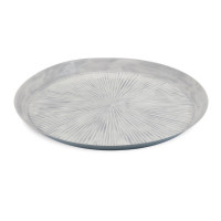Round Etched Metal Tray 13.5"D