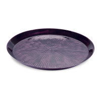Round Etched Metal Tray 13.5"D