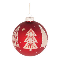 Beaded Pine Tree Ball Ornament (Set of 6)