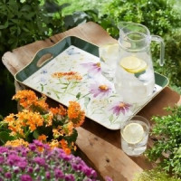 Wildflower Insect Print Tray with Handles 17"L