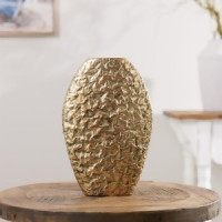 Distressed Flat Metal Vase (Set of 2)