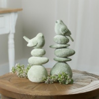 Bird on Rock Stack Figurine (Set of 4)