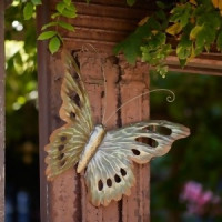 Distressed Metal Butterfly Wall Hanging (Set of 2)