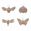 Floral Etched Insect Shelf Sitter (Set of 4)