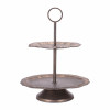 Tiered Bronze Metal Tray 23"H