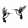 Metal Hummingbird Wall Accent (Set of 6)
