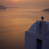 Whitewashed Chapel By Sea At Sunset Poster Print - 11 x 17