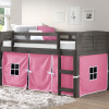 PD-790AAG-P Twin Louver Low Loft with Pink Tent - Antique Grey