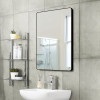 Outdoor Leisure Black Framed Rounded Corner Mirror Black