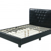 Hodedah Twin Size Platform Bed with Tufted Upholstered Headboard Black