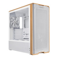 Lian Li LANCOOL 217 Genuine Walnut Wood Computer Case, Mid-Tower ATX PC Case with 5 Pre-Installed PWM Fans 2x170mm, 2x120mm & 1x140mm, Flexible PSU & Cable Installation - White ()