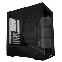 Lian Li V100 ATX Mid-Tower PC Case, LED RGB Strip, Display Platform Design with Tempered Glass, Support 415mm GPUs, 360mm Radiator, Side I/O & Optimized Airflow, Dust Filiter - Black ()