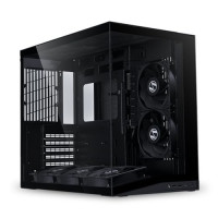 LIAN LI O11D MINI V2 Flow | Compact ATX Mid-Tower Airflow Computer Case | Panoramic View | High-Performance Airflow | Includes 5 x 120mm Reverse Blade Fans | Cable Management | Black ()