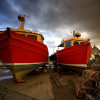 Posterazzi Fishing Boats Out of The Water for Winter Northumberland England Poster Print by John Short 16 x 11