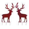 Metal Deer Cut-Out Yard Stakes Set of 2