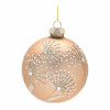Champagne Floral Glass Ball Ornaments Set of 12