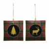 Plaid Square Ornament (Set of 6)