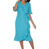 Divine Blessings Ruffle Wrap Dress with Belt - A Flowing Midi Length for Special Occasion