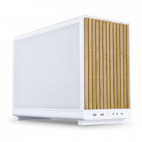 Lian Li A3-mATX-WD-26.3L Micro Form Factor Chassis-No Fans Included-Supports 360mm AIO-Modularity Design-for M-ATX, ITX Motherboard-DAN Cases Collaboration-Wood Front Panel-White ()