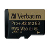 Verbatim 70393 VERBATIM 512GB PRO PLUS 666X MICROSDXC MEMORY CARD WITH ADAPTER, UHS-I V30 U3 CL