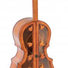 Vintiquewise 53.50 x 19.75 x 9.50 in. Tall Violin Shaped Wine Cabinet with 2 Shelf & Double Door, Brown