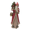 Rustic Stone Santa Figurine with Cardinal Bird and Animals