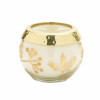 Frosted Juniper Scented Soy Candle with Pressed Leaf Lid (Set of 3)