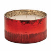Vibrant Red Candle in Glass 6"D x 3"H