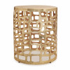Round Abstract Cut Out Metal Accent Table 19"H